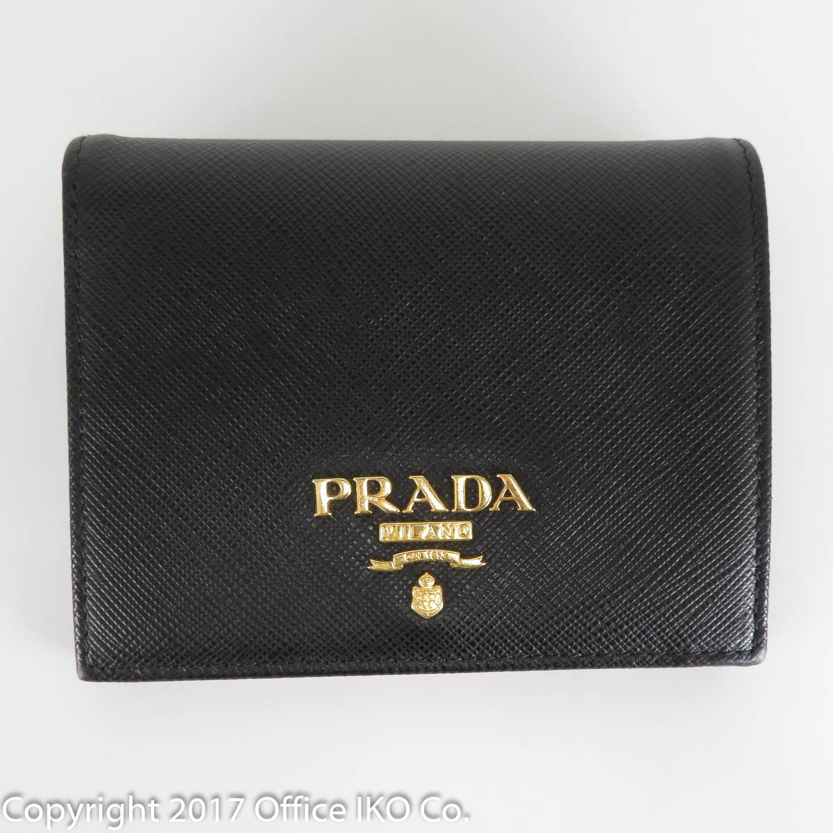 プラダ PRADA メンズ ファスナー 小銭入れ 2つ折り 長財布 ブラック