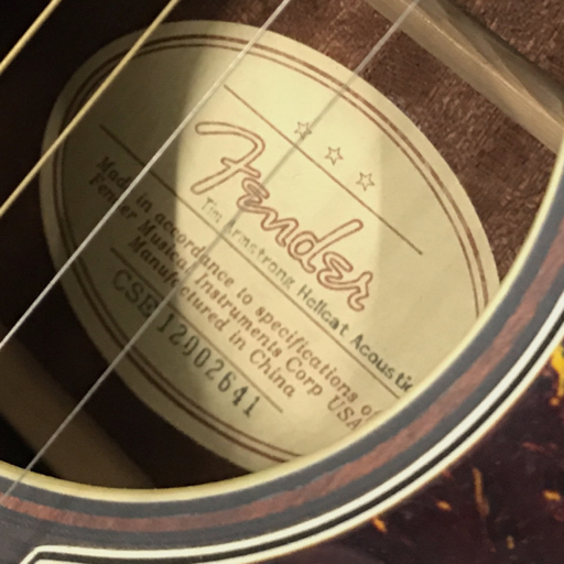 フェンダー エレアコギター The Armstrong Hellcat 19F 弦長約640mm ブラウン系 ジャンク_4