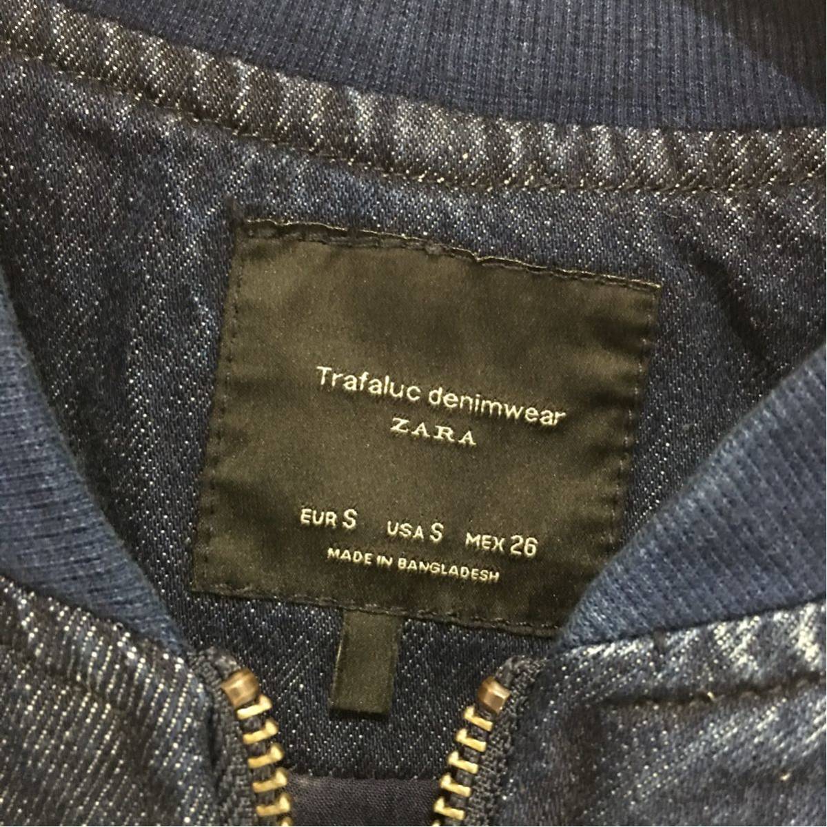 ☆超美品 ZARA ザラ デニム ブルゾン アウター MA-1 ワッペン S 