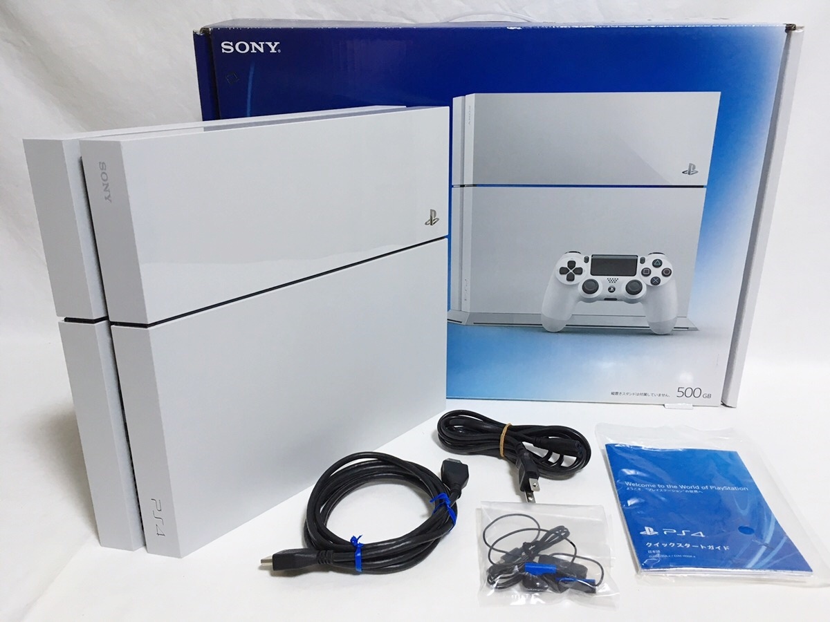 ☆1円～☆ PS4 本体 500GB CUH-1100A ホワイト 中古 箱説あり プレステ 