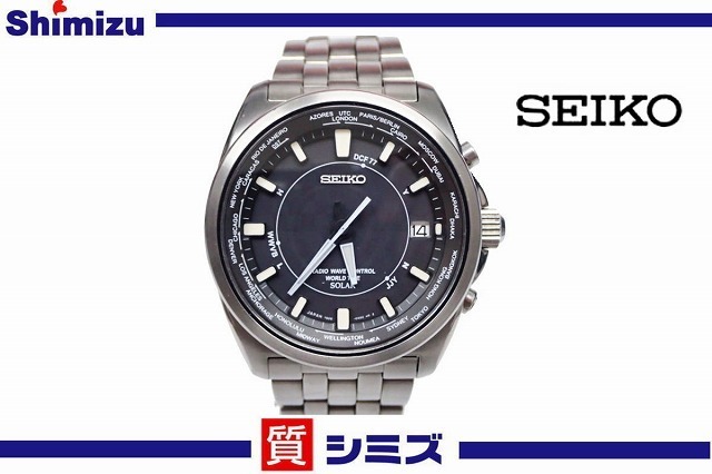 SEIKO ワールドタイム 電波ソーラー 7B25-0AG0 稼働品 ファッション 