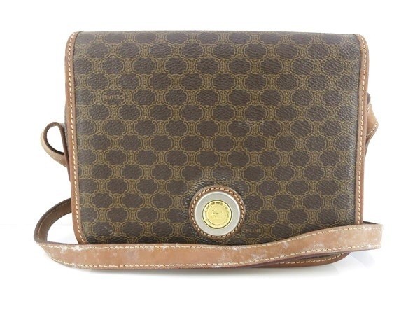 ◇ CELINE セリーヌ マカダム ミニ ショルダー バッグ ブラウン系 * 1000024955781