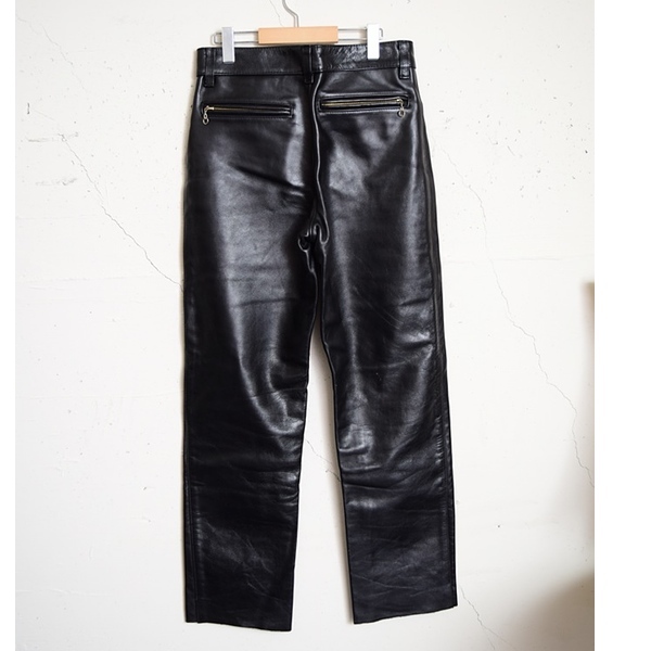 米国製☆VANSON バンソン 重厚☆肉厚 レザーパンツ W33 / ブラック 本