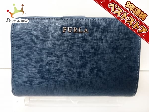  フルラ FURLA 財布 2つ折り財布 レザー ネイビー(財布)｜売買されたオークション情報、yahooの商品情報をアーカイブ公開 - オークファン 財布