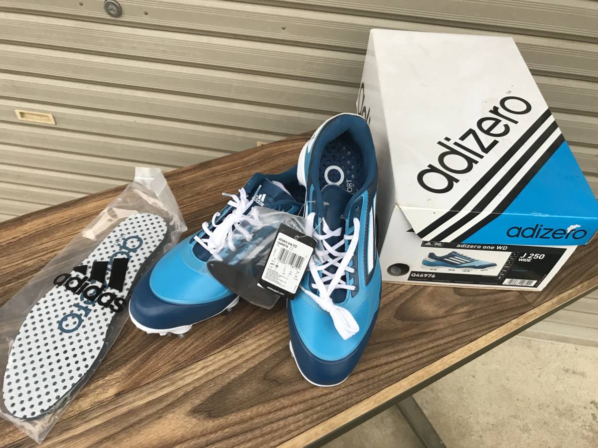 新品未使用 ◇ アディダス ◇ adizero ◇ 25cm WIDE◇ ブルー 青 ◇ adidas GOLF アディゼロ