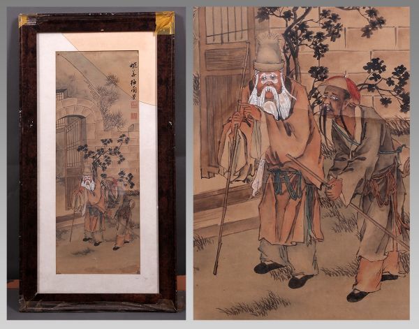 中国美術 水墨風景画 (掛軸)(1256) | AWO-SCHWABEN.DE