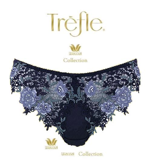 【新作登場，送料無料】 ワコール/トレフルTrefle/スワロフスキー社クリスタル蒼桔梗刺繍最高級エンブロイダリーレースソングTバックショーツM濃紺ネイビーPBF492KO(Tバック)｜売買されたオークション情報、yahooの商 Mサイズ