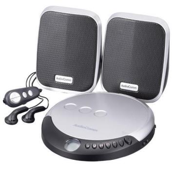 新品即決 AudioComm ポータブルCDプレーヤー スピーカー付き CDP-798N 07-8798