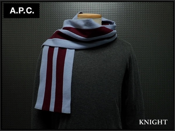 【格安，安い】 A.P.C. 英国製 スクールマフラー アーペーセー/ウールマフラー/エンジ&times;水色/イングランド製：(男性用)｜売買されたオークション情報、yahooの商品情報をアーカイブ公開 - オークファン 男性用