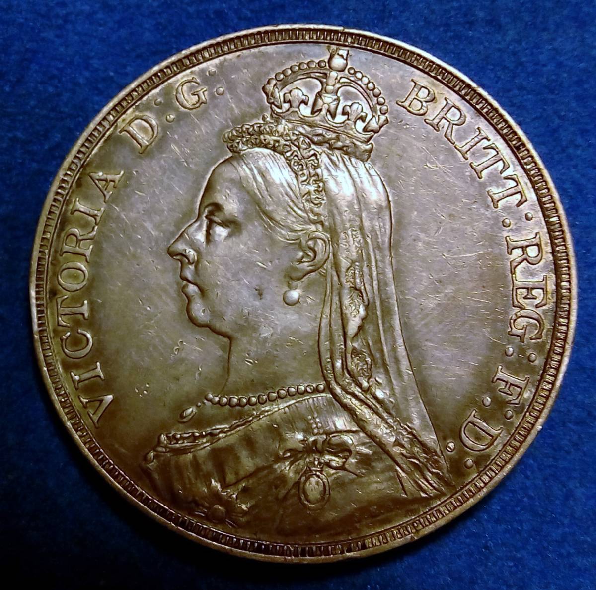 イギリス1890年 ビクトリアジュビリーヘッド クラウン銀貨 