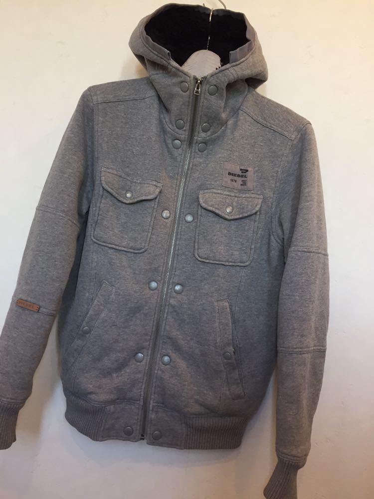 美品】DIESEL ディーゼル 裏ボア フード付 肉厚スウェットジャケットS 