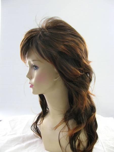 新作★新品エレガント ロング自然ウイッグライトブラウン色★耐熱男女兼用★洗える★サイズ調節可