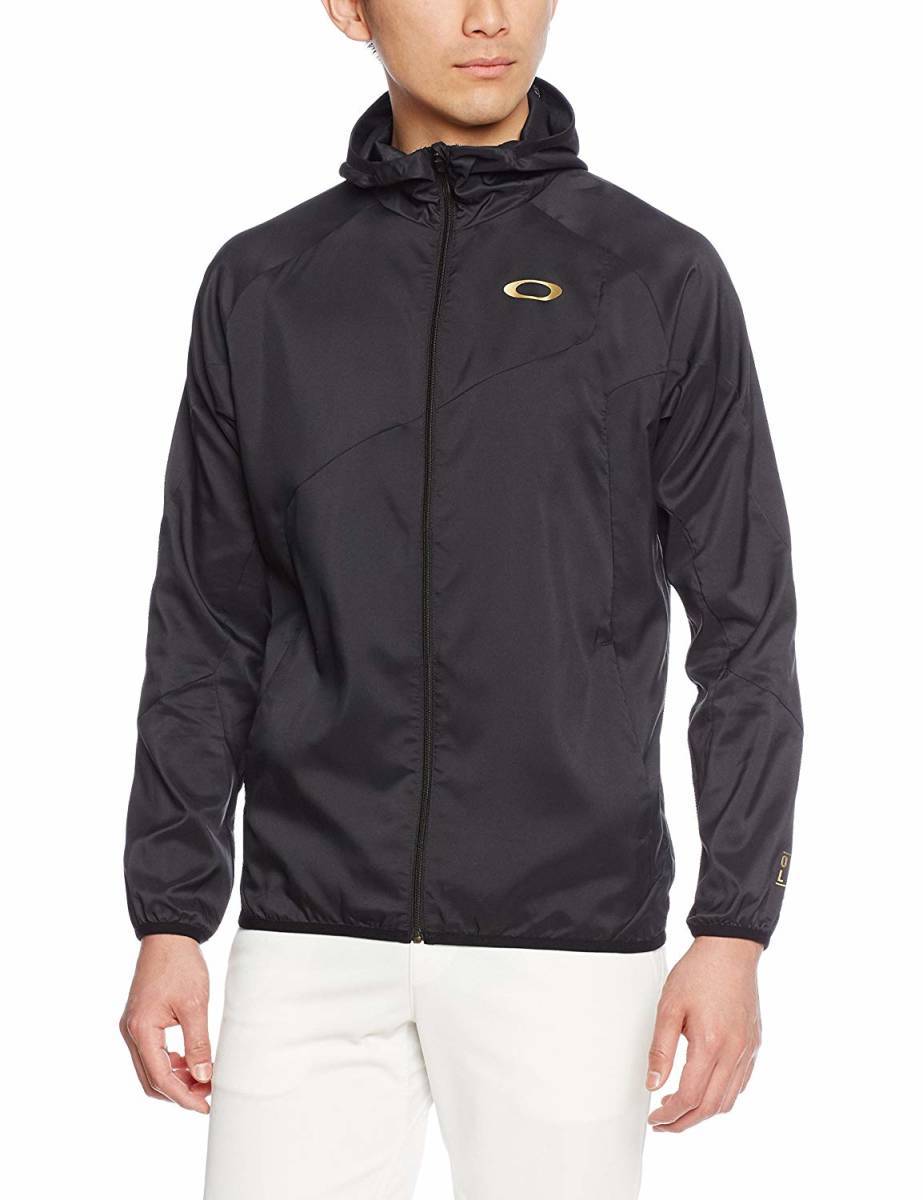 (オークリー)OAKLEY Enhance Double Cloth Hoody Jacket.QD 7.0 ハイパフォーマンスクロスフーディージャケット (ブラック/ゴールド)Ｌ