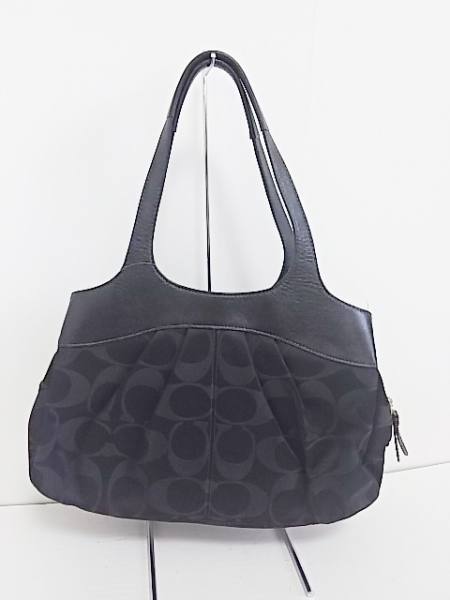 コーチ COACH バッグ トートバッグ ジャガード×レザー 黒 F16314 