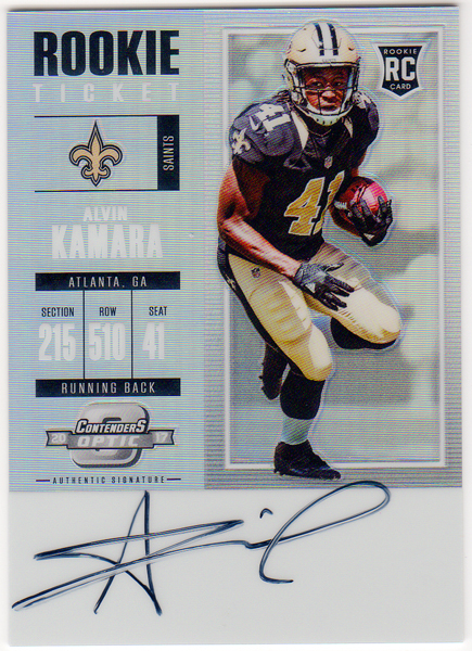 Alvin Kamara 2017 Panini Contenders Optic Rookie Auto！！ 直書き
