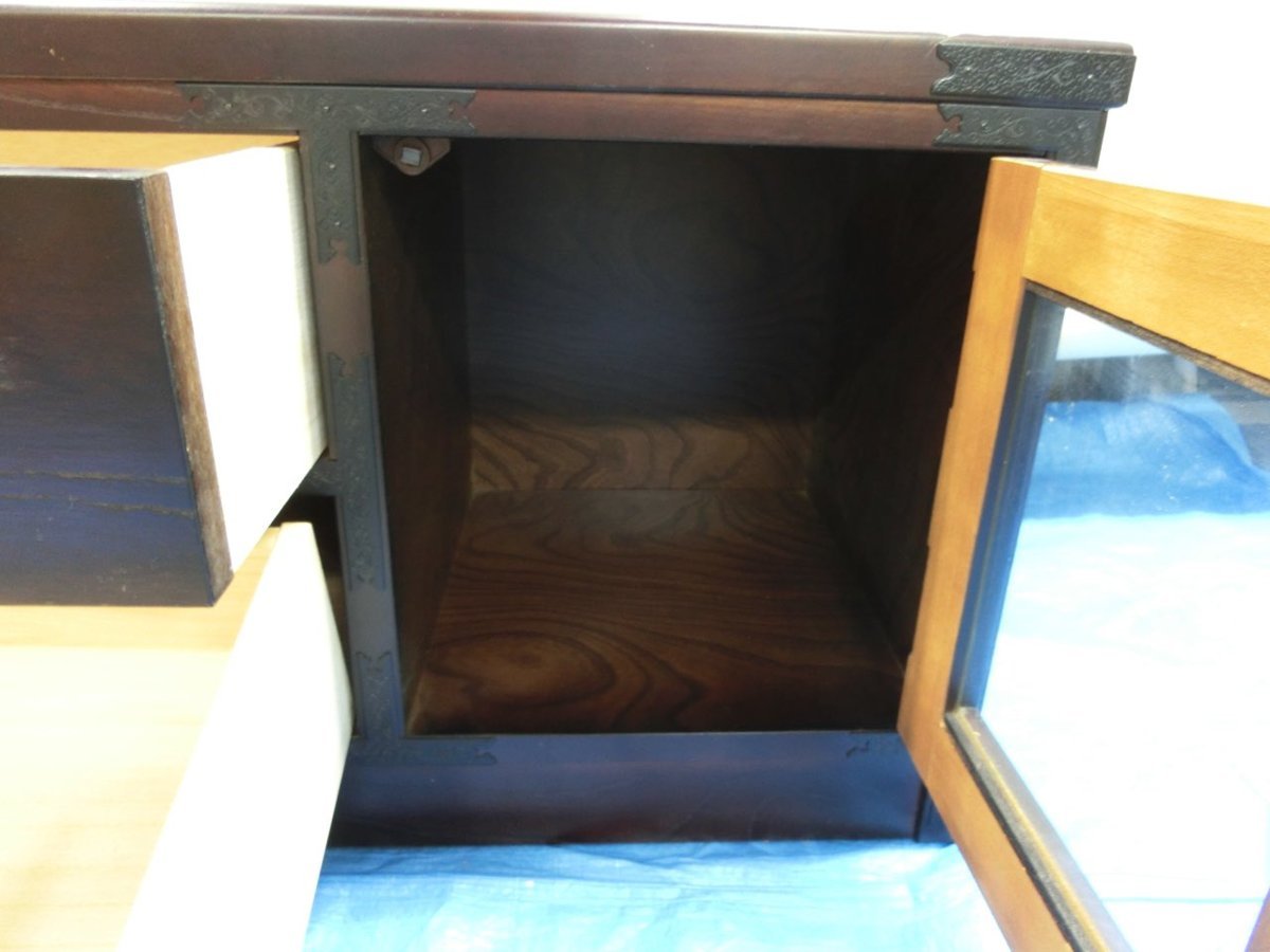 B-6895】昭和レトロ 和箪笥 テレビ台 チェスト 片開き 2段 葛飾区直接