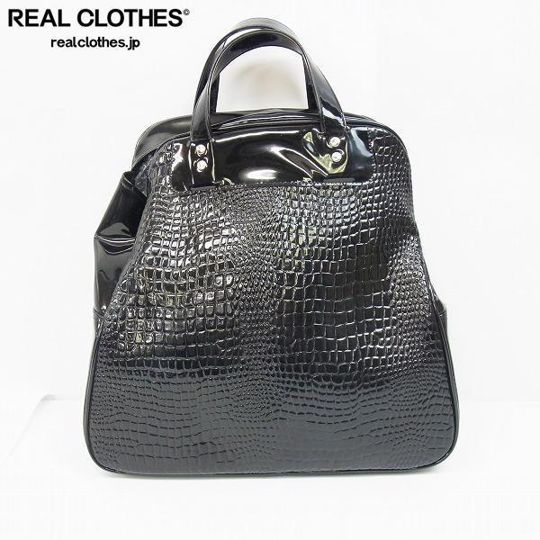  COMME des GARCONS/ギャルソン/コムコム クロコ型押し エナメル ハンドバッグ /080(かばん、バッグ)｜売買されたオークション情報、yahooの商品情報をアーカイブ公開 - オークファン かばん、バッグ