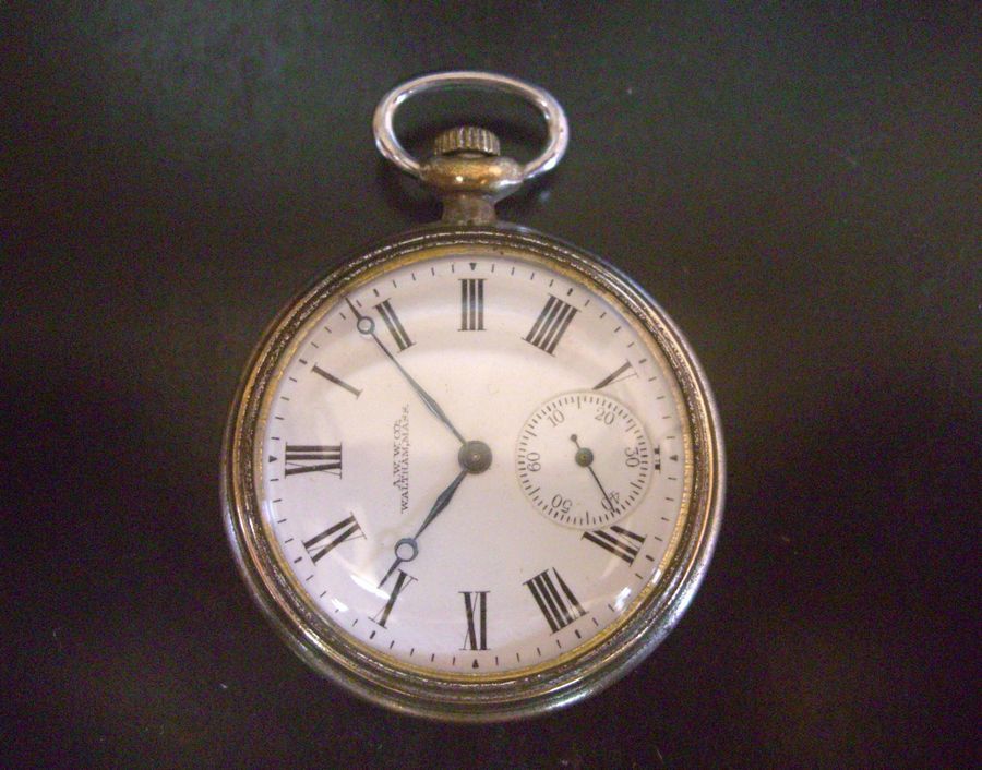★☆【アンティーク】WALTHAM，MASS. A.W.W.CO.， ウォルサム 15石 手巻き　懐中時計 中古品 ☆★
