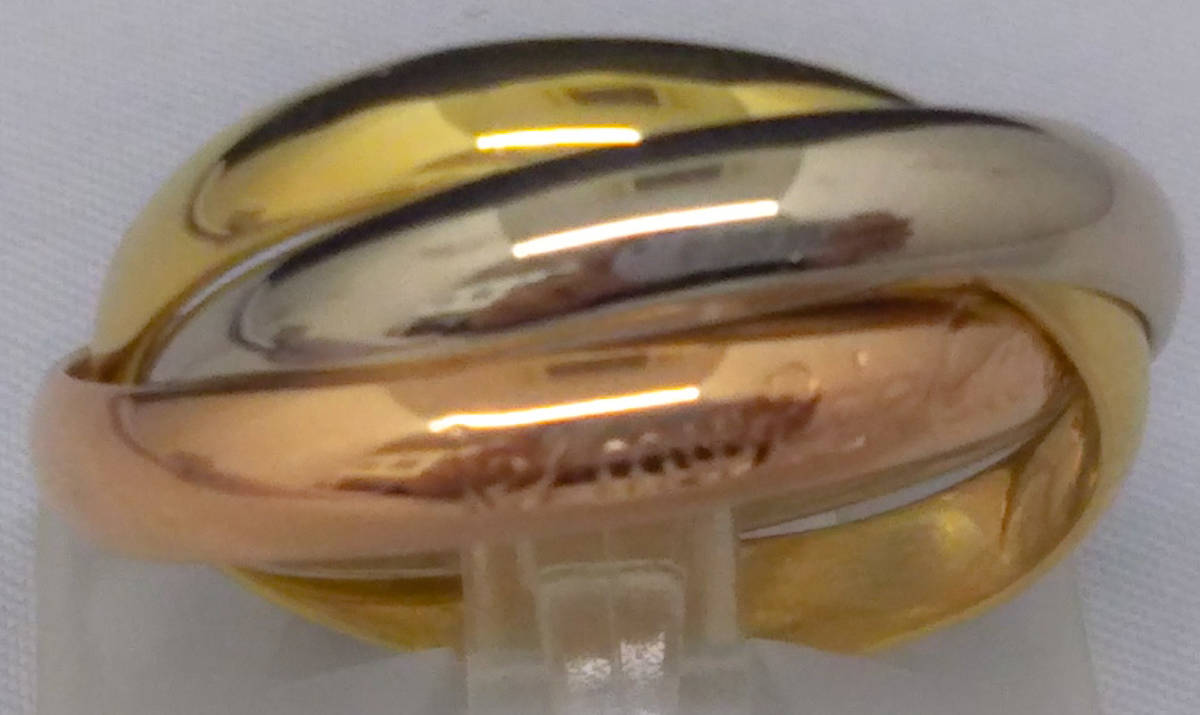 【研磨済み】Cartier カルティエ K18 18金 トリニティリング 11.5号～14.5号 8.3g