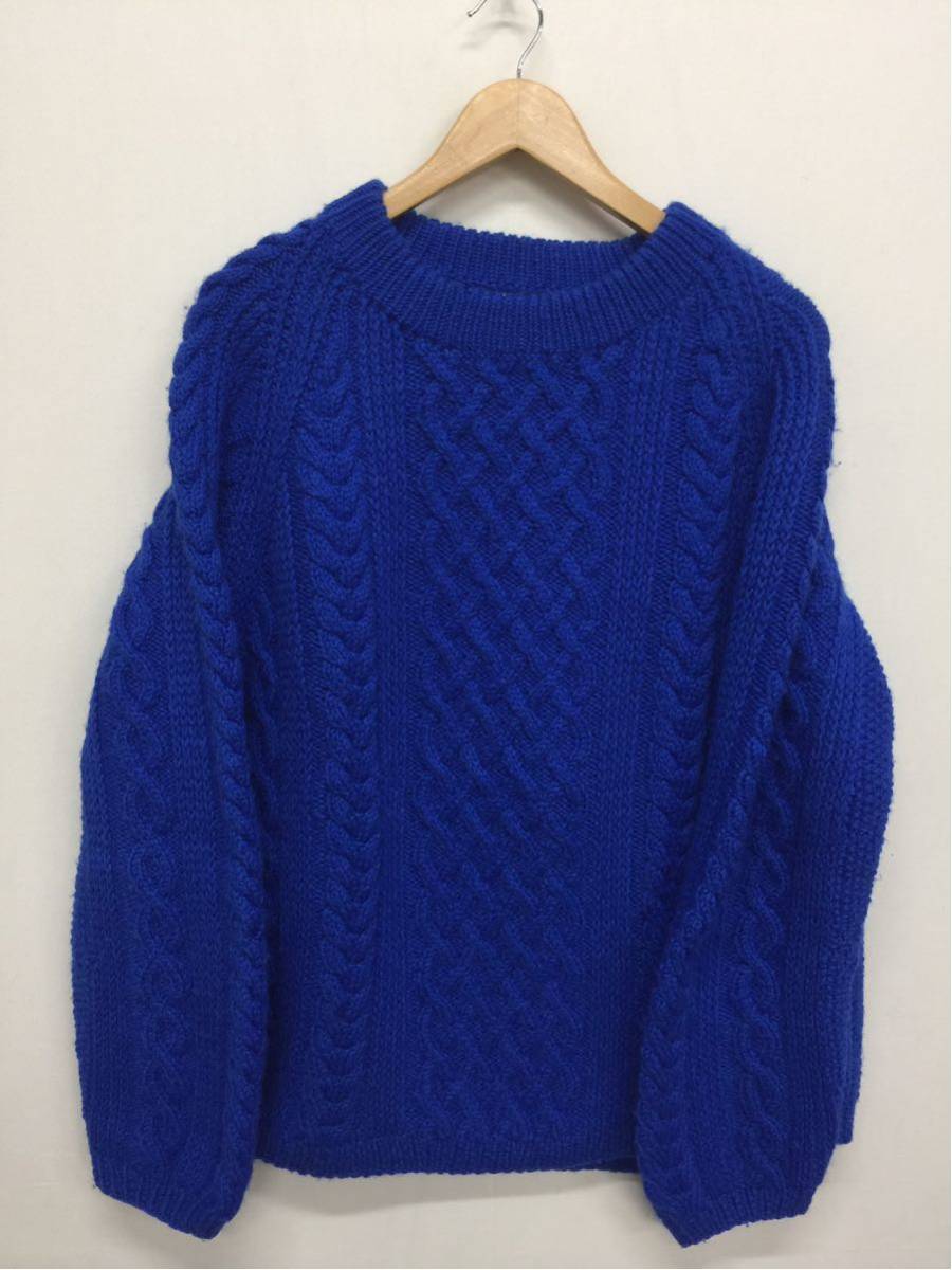 【INVER ALLAN】 インバーアラン 1A セーター 青 ブルー ニット 茶タグ 11