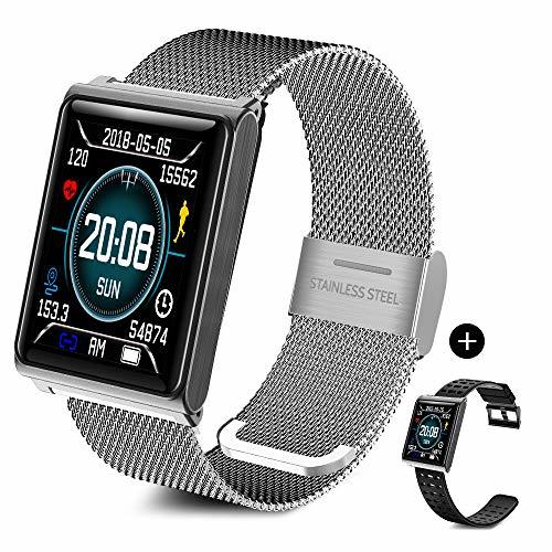 【新品】色シルバー 【進化版 フルタッチ】スマートウォッチ 心拍計 血圧計 歩数計 スマートブレスレットIPX67完全防水 活動量