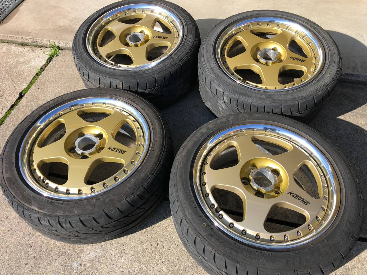 ★SSR 希少 japan製 KOENIG ケーニッヒ 17in9J+44，8J+44/PCD114.3 車高短 スカイライン，シルビア，旧車，JUNK，ジャンク，4本セット★