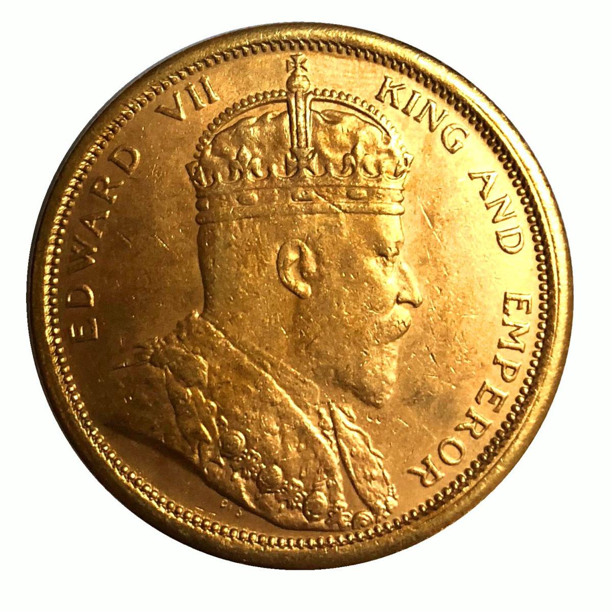 1ドル 稀少！1904年 イギリス領海峡植民地 エドワード七世の国王 壹