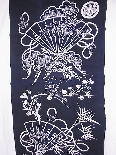 セール，安い 古布307 筒描きの布団皮扇子に祝い柄 藍染め 木綿(リメイク素材)｜売買されたオークション情報、yahooの商品情報をアーカイブ公開 - オークファン リメイク素材