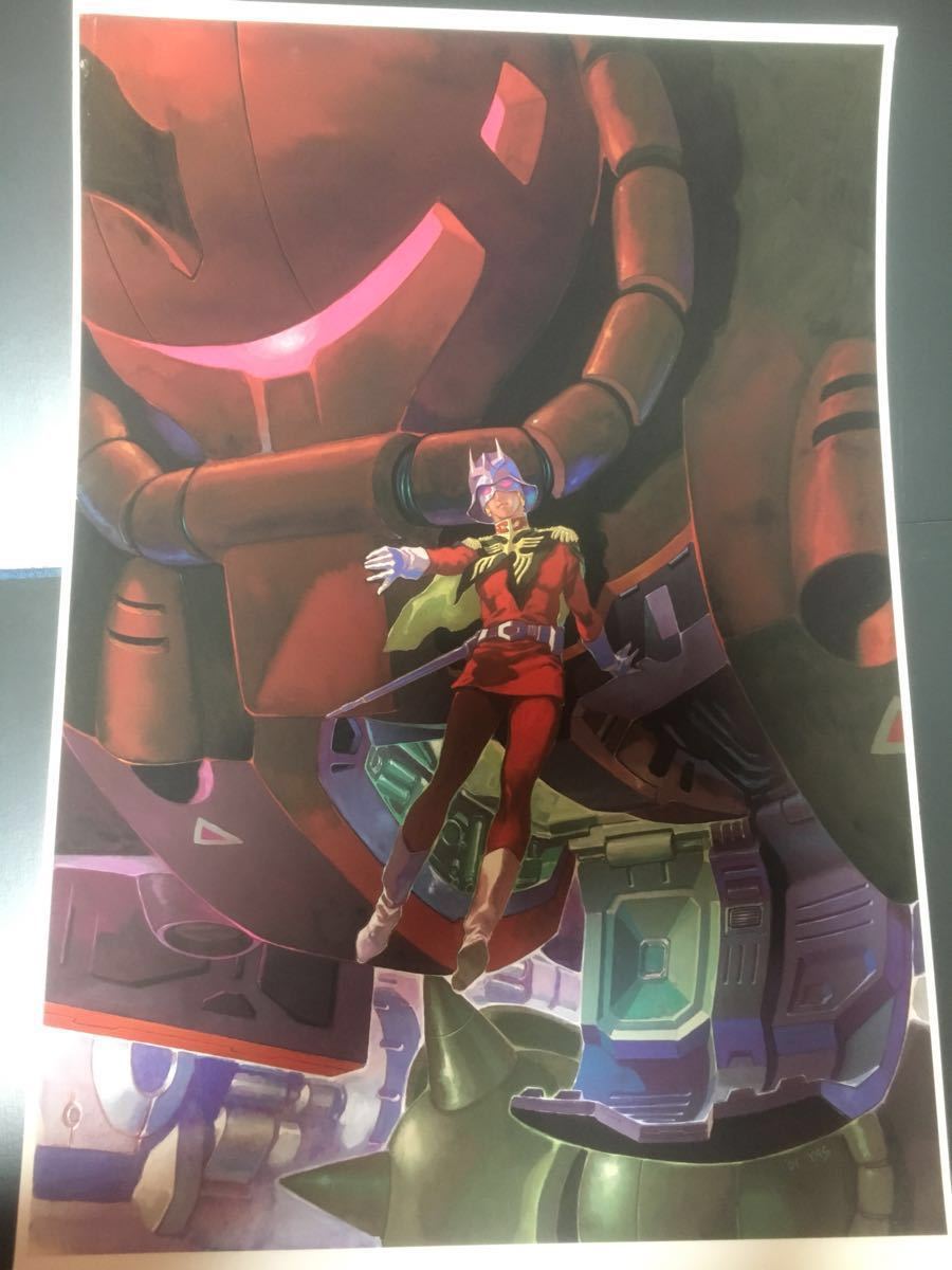 機動戦士ガンダム 安彦良和 複製原画 THE ORIGIN シャア 専用ザク