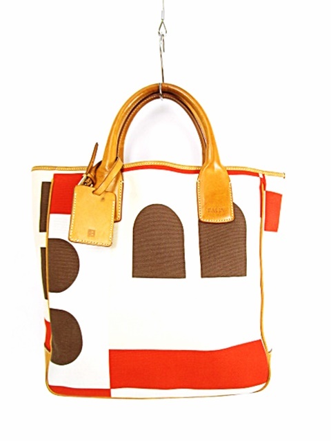 限定SALE，得価 バリー BALLY BENNAS BUSY B カラーブロックトート トートバッグ ハンドバッグ キャンバス レザーハンドル テラコッタ オレンジ ベージュ(かばん、バッグ)｜売買されたオークション情報、yahooの かばん、バッグ