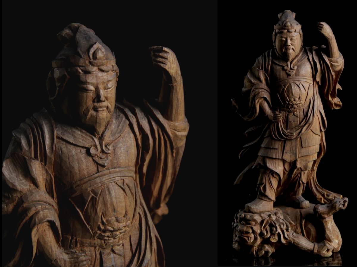 根付 木彫 提げ物 人物 - 木製 人物根付 時代木彫 堤物 D5913-3 江戸期