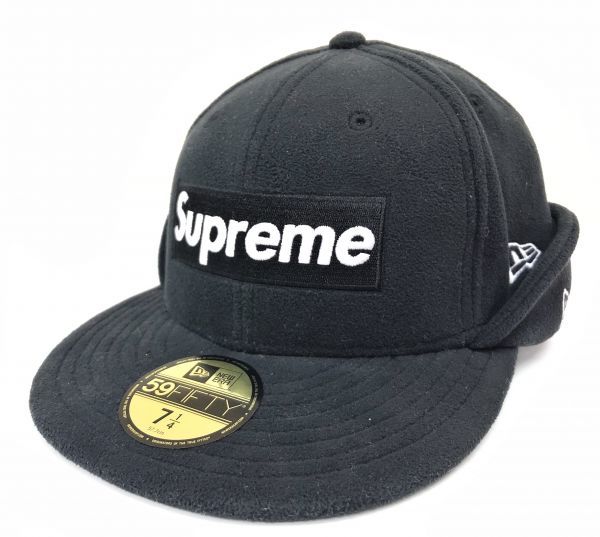 正規品，人気セール Supreme&times;NEWERA ポーラーテック イヤーフラップ BOXロゴキャップ 黒 サイズ7 1/4 BM-1504(帽子)｜売買されたオークション情報、yahooの商品情報をアーカイブ公開 - オークファン 服飾小物