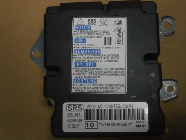 シビック エアバッグ エアバックコンピューター 修理 77960-TGG-J310