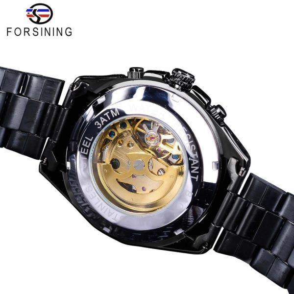 ◆衝撃の１円売切りスタート！！◆ forsining　日本未発売　オマージュ　新デザイン！！黒ステンレス鋼機械式腕時計(0)(0)(0)(0)(0)(0)_3