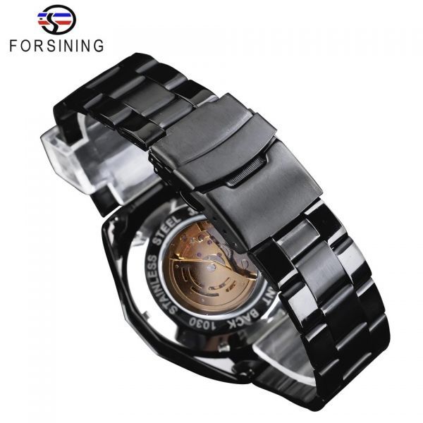 ◆衝撃の１円売切りスタート！！◆ forsining　日本未発売　オマージュ　新デザイン！！黒ステンレス鋼機械式腕時計(0)(0)(0)(0)(0)(0)_4
