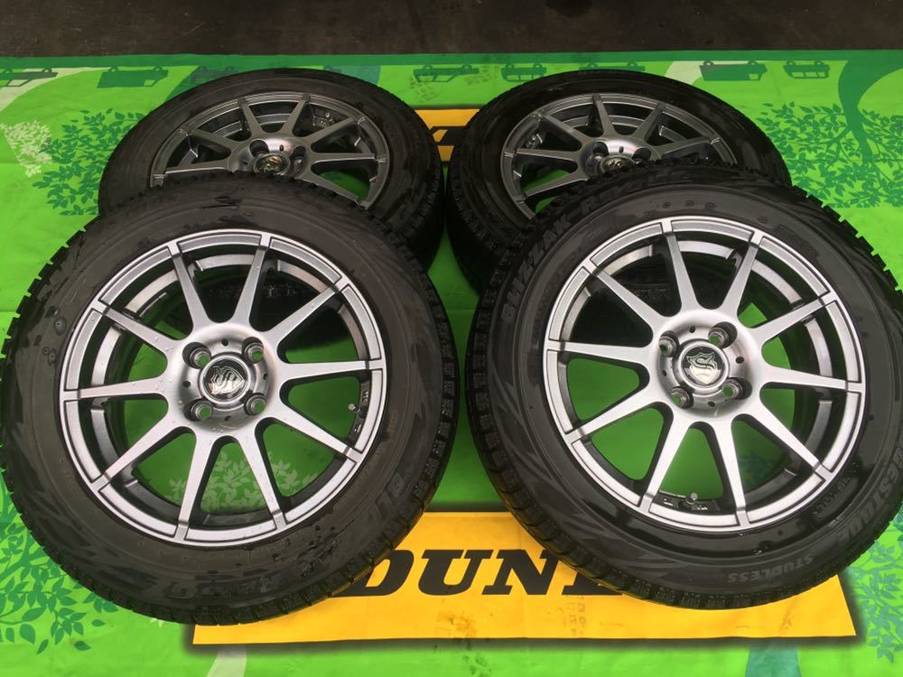 激安！BRIDGESTONE ブリヂストン レボGZ　１８５　６０　１５　２０１５年製　中古ナット付き　カローラフィールダー、アクア、ポルテなど
