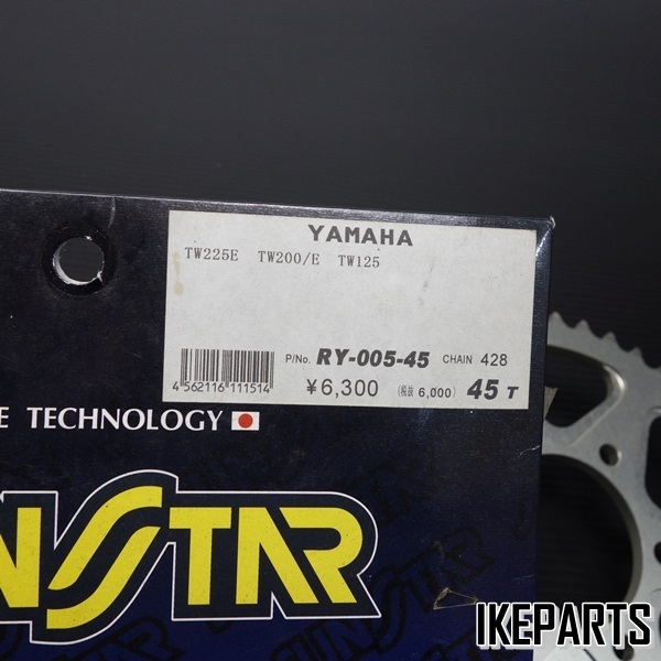 TW225E\u2044ヤマハの新車・中古バイクを探すなら｜ウェビック AD○○（7） 未使用 TW225E TW200/E TW125 サンスター リアスプロケット 「RY-005-45T /428」 A307H1131