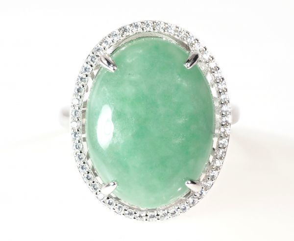 極美】【鑑別済】希少 天然 ヒスイ ダイヤモンド リング [12.66ct 