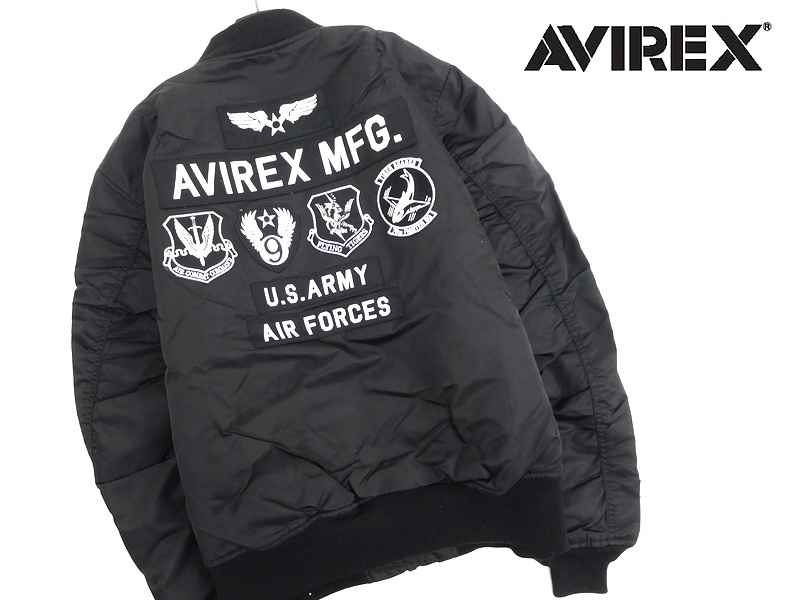 新品，限定セール AVIREX アヴィレックス ワッペン 刺繍 MA-1 WITH PATCHES AVIREX MFG 中綿 THERMOLITE フライトジャケット ブルゾン 黒 2XL z1214_18(XLサイズ以上)｜売買されたオークション情報、yahooの商品情報をアーカイブ 男性用