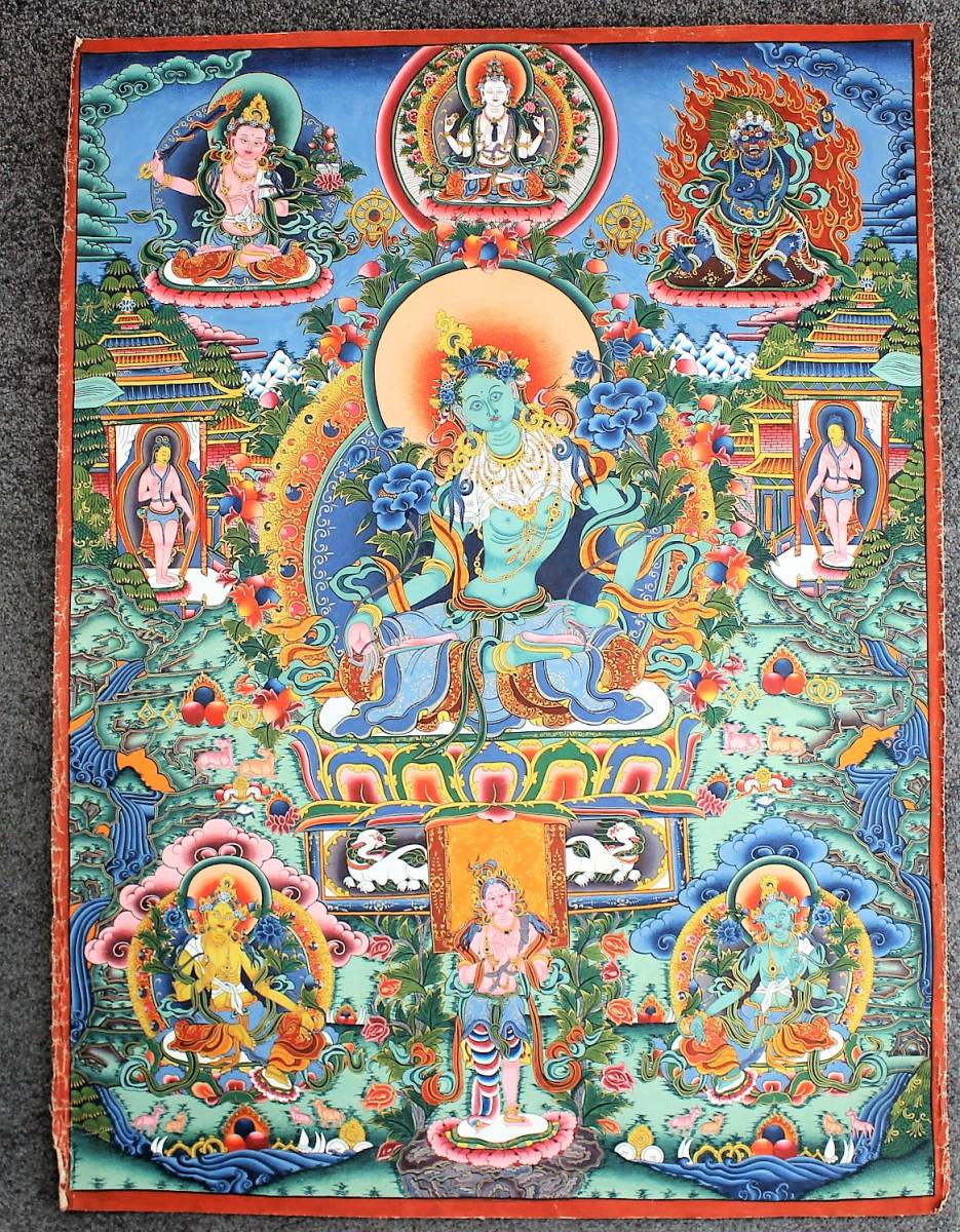 緑多羅菩薩の通販 グリーンターラのタンカ thangka) 緑多羅菩薩 