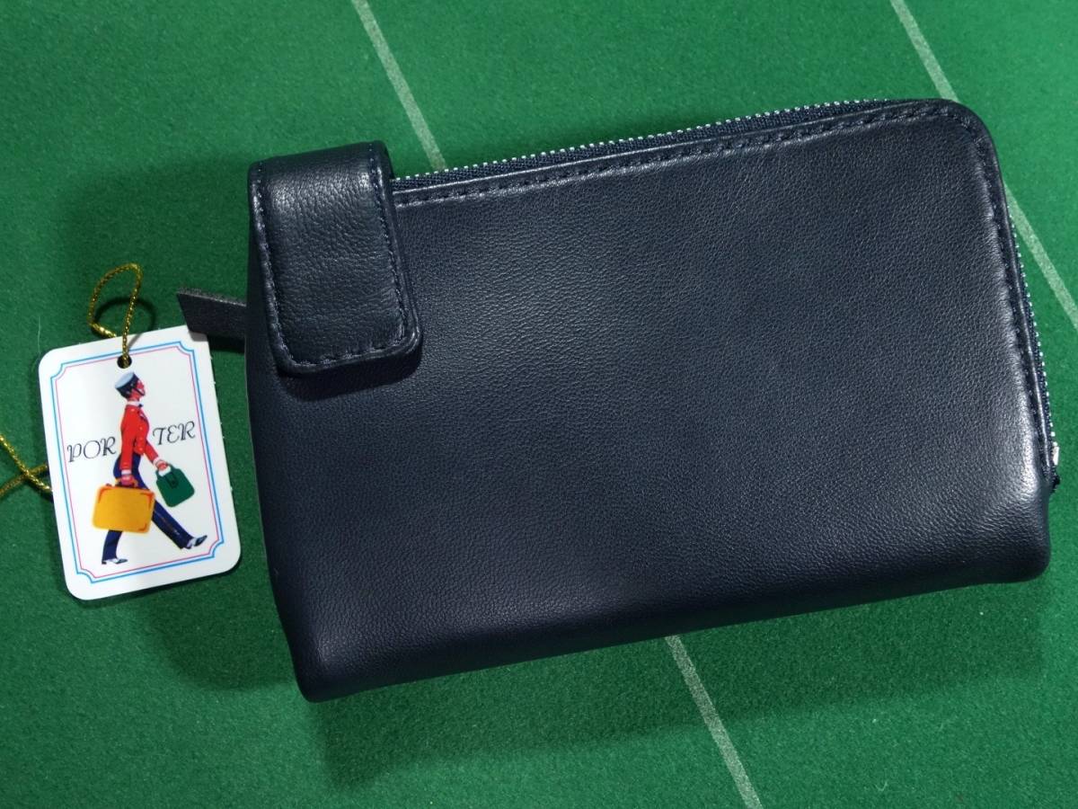 新品同様 PORTER CRUST レア キーケース付き 折り財布 シープスキン □ポーター CRUST シープスキン羊革 コイン＆キーケース コンパクト