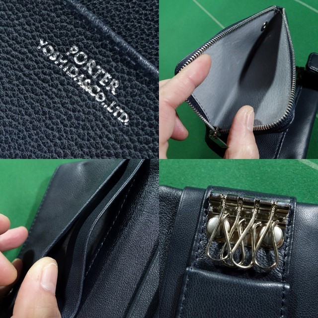 新品同様 PORTER CRUST レア キーケース付き 折り財布 シープスキン □ポーター CRUST シープスキン羊革 コイン＆キーケース コンパクト