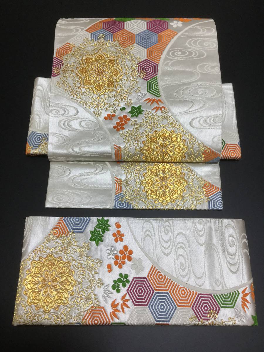  やんやん6922 袋帯お仕立て直し 華やかな付け帯 つけ帯 着物 つくり帯 作り帯 KH.20 二重太鼓 アンティークなお着物に(つけ帯)｜売買されたオークション情報、yahooの商品情報をアーカイブ公開 つけ帯