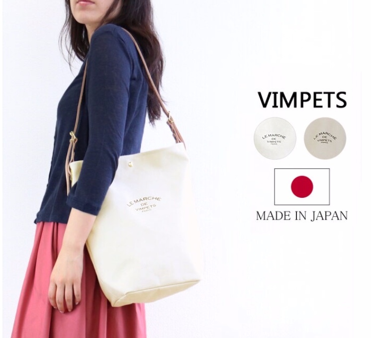 美品 VIMPETS キャンバスショルダーバッグ シルバーグレー トート