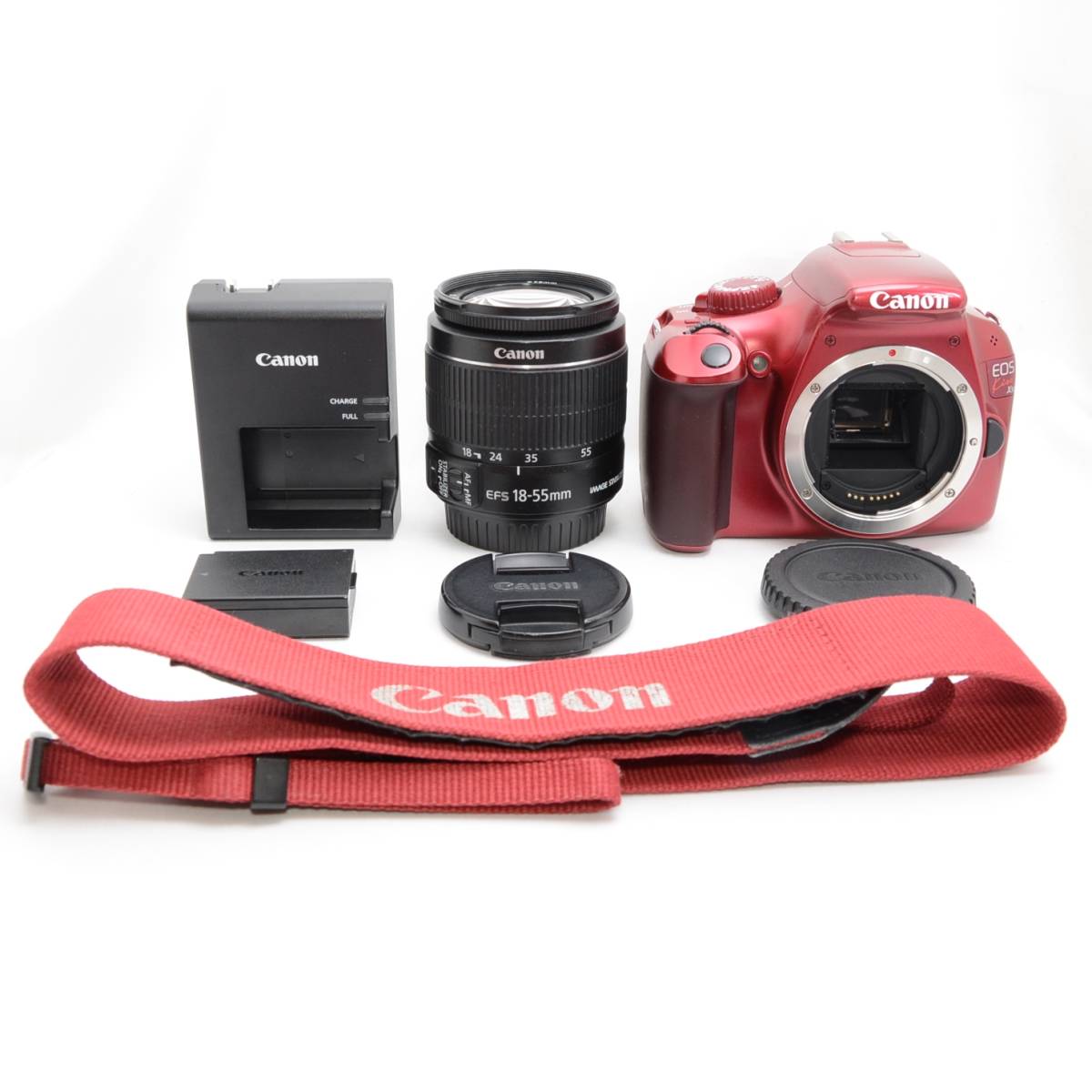 ☆極上品☆ キヤノン Canon EOS kiss X50 レンズキット レッド 付属品