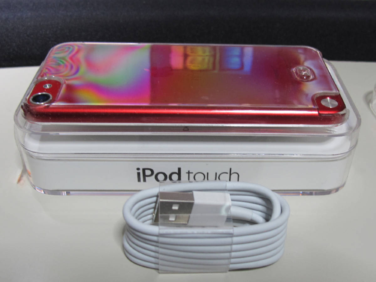 iPod touch 5G　限定色赤　32G 動作品　ロックオフ 美品 元箱 取説 アップルシール ケーブル　保護用透明ケース iPod Touch Apple 一目惚れするくらい綺麗で真っ赤！iPod (PRODUCT) 香港