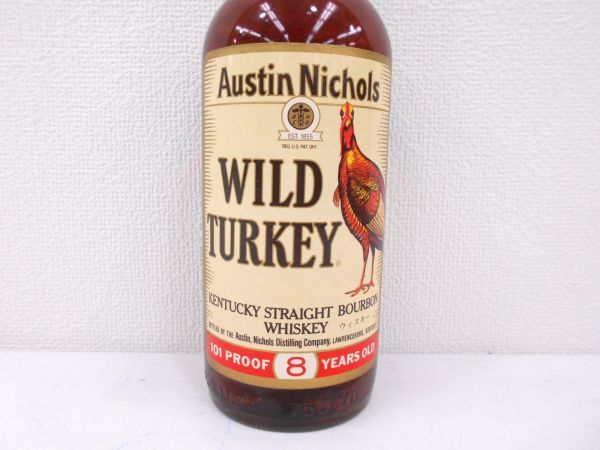 未開栓WILD TURKEY⁄ワイルドターキー 8年 旧ラベル 旧ボトル 金 古酒