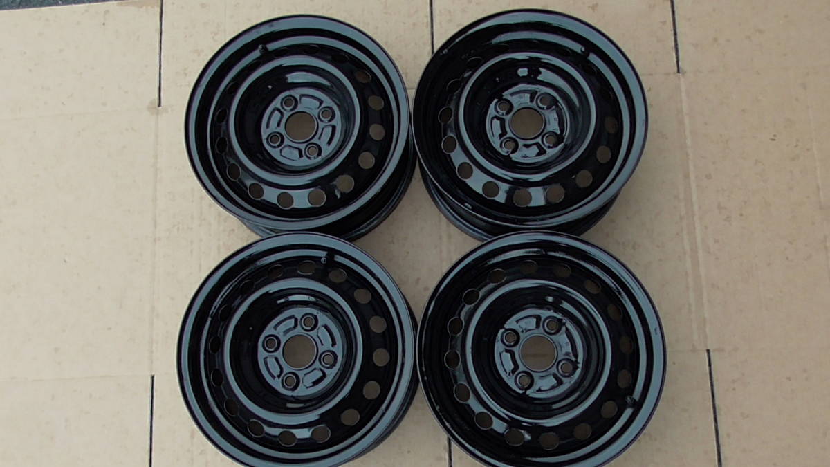 14×5.5J PCD 100 4穴 ハブ径54mm 14インチ トヨタ純正 スチール鉄 テッチン ４本