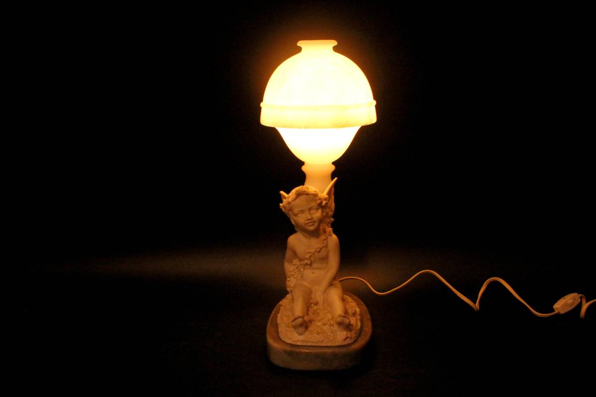 アンティーク 天使ランプ 41cm エンジェル 極上品 繊細細工 西洋