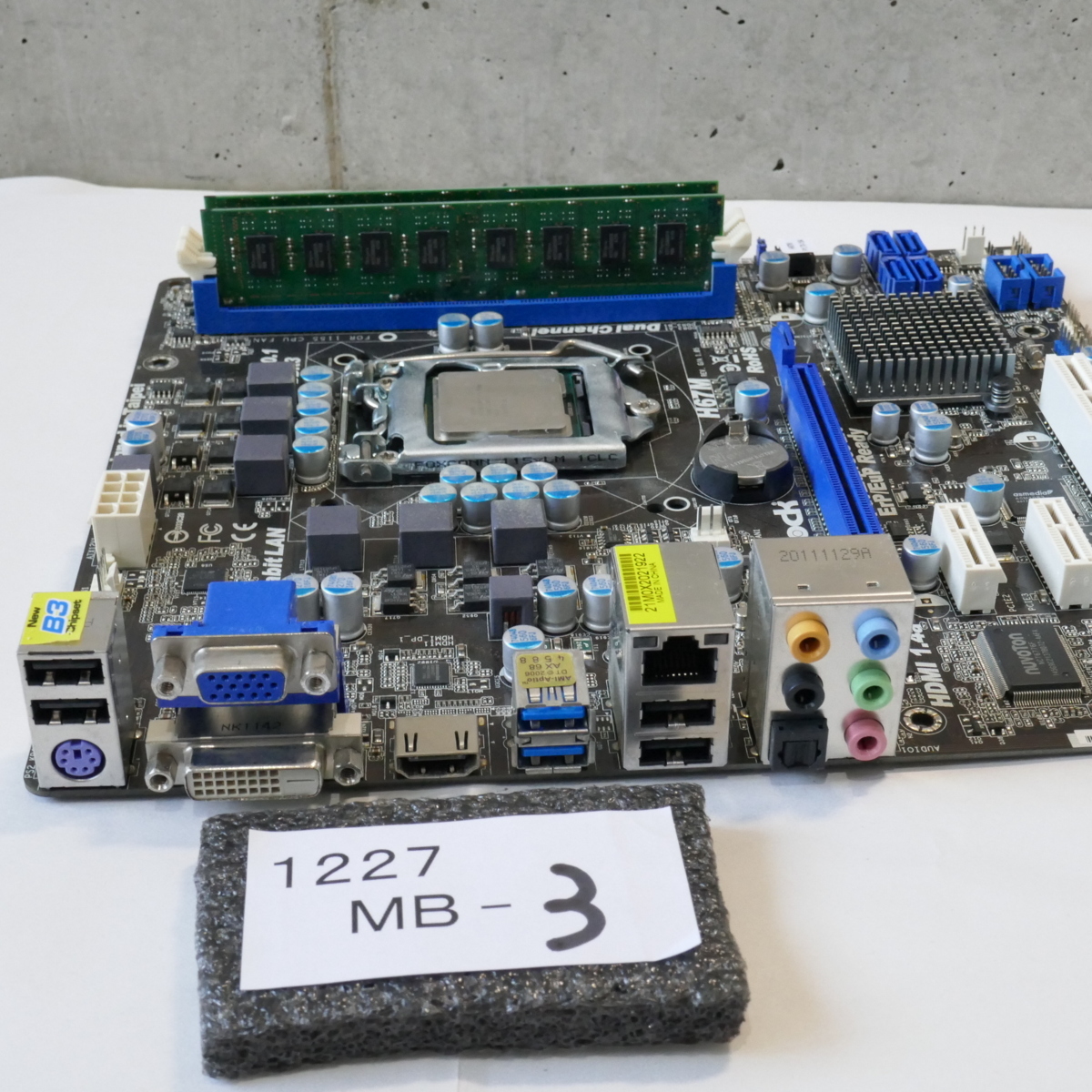 CPU，メモリ，マザーボード CORE i5 2500K /メモリ2枚 【ジャンク